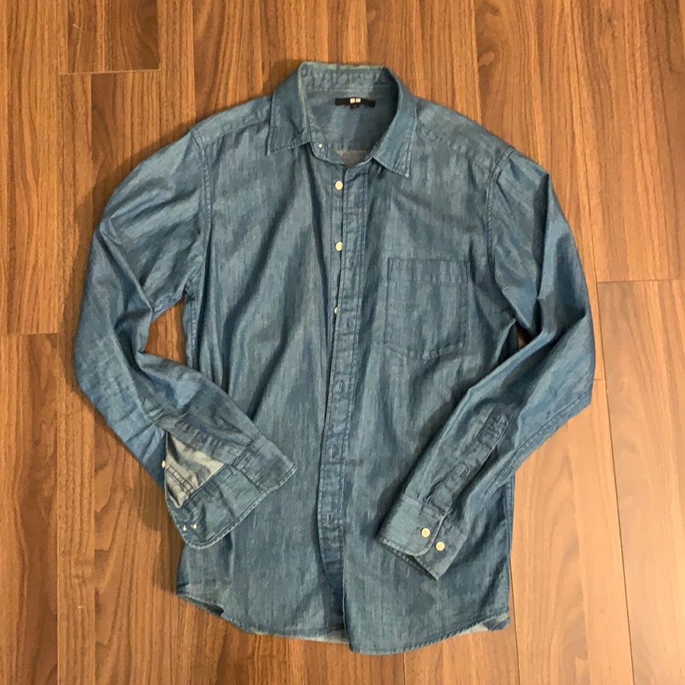 UNIQLO MEN DENIM LONG-SLEEVE SHIRT